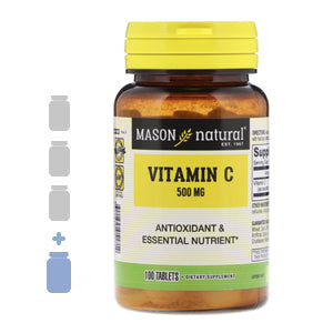 Vitamin C 500mg - MASON natural 3 bottles + 1FREE
